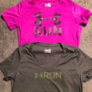 Two Under Armour HeatGear Shirts size M